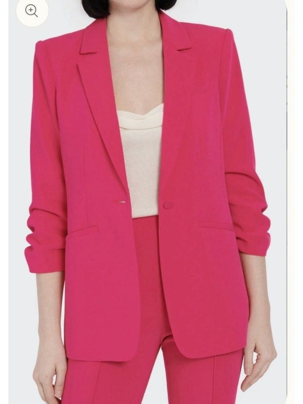 Cinq A  Sept women's 6 magenta pink 3/4 sleeve Khloe blazer business casual